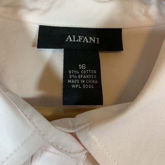 Alfani - Women’s Stretch Button Down 3/4 Sleeve Blouse - Size 16 - Pretty Pink - Picture 7 of 7